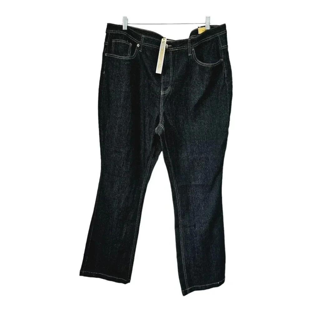 Hybrid & company triple stretch dark wash bootcut denim jeans 22